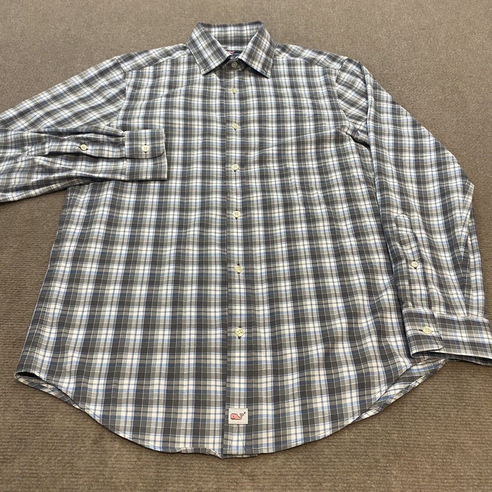 Vineyard Vines Performance Shirt Mens Small Classic Fit Murray Plaid Nylon Blend